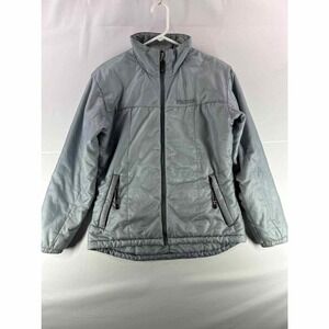 Marmot Womens Windbreaker Jacket Small Gray Long Sleeve Full Zip Water Resistant